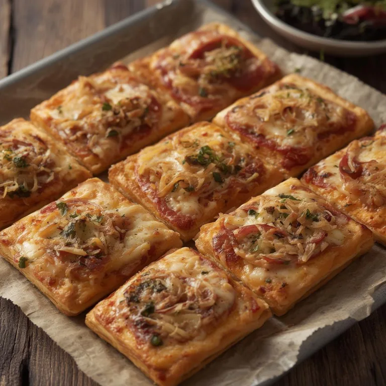 Savory Puff Pastry Pizza Squares