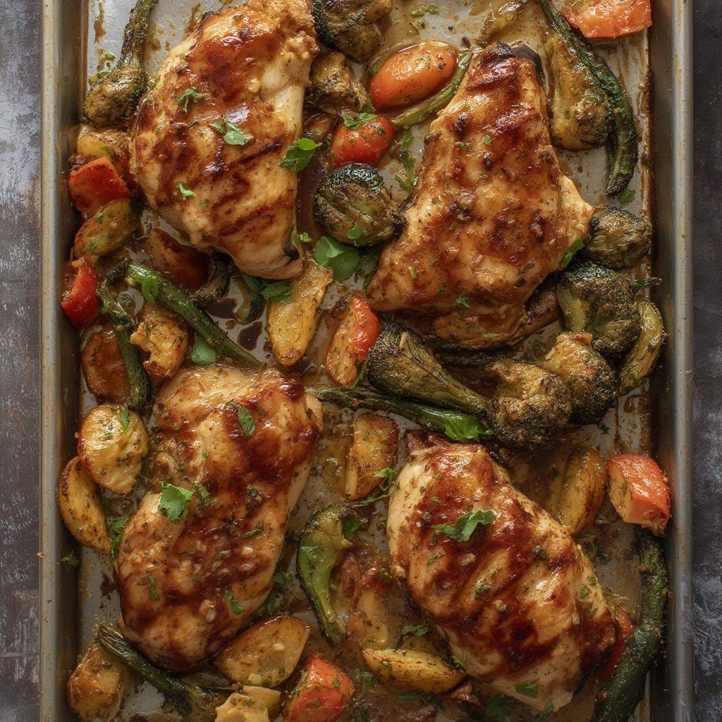 Sheet Pan Balsamic Chicken & Veggie Bake: Savory Perfection in One Dish! 4 Sheet Pan Balsamic Chicken Veggie Bake