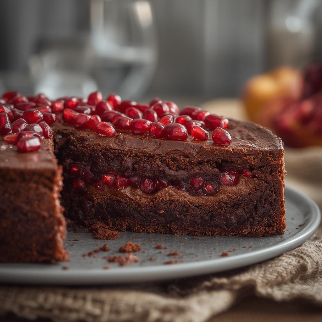 Squidgy Chocolate Pomegranate Torte 5