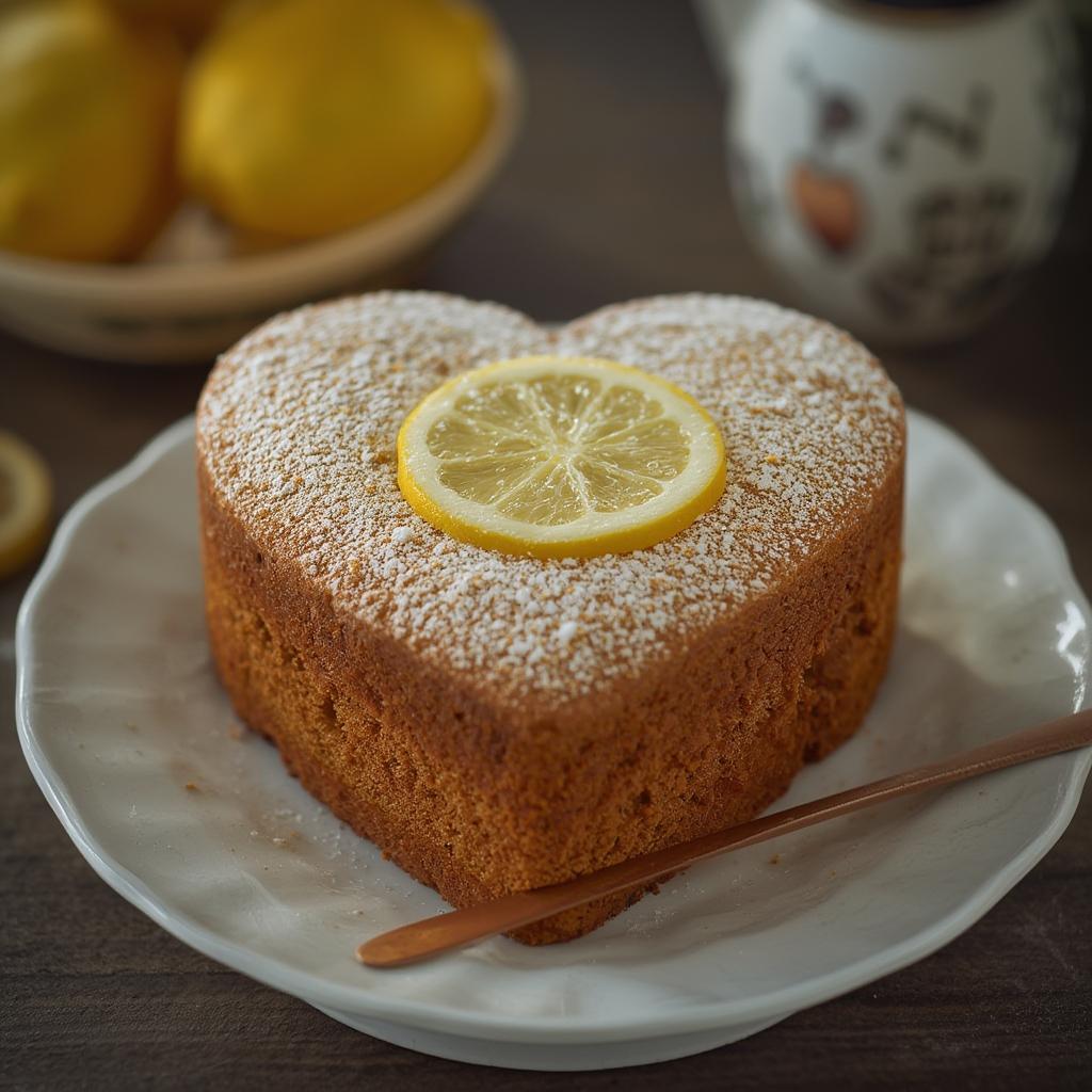 Vintage Lemon Heart Cake