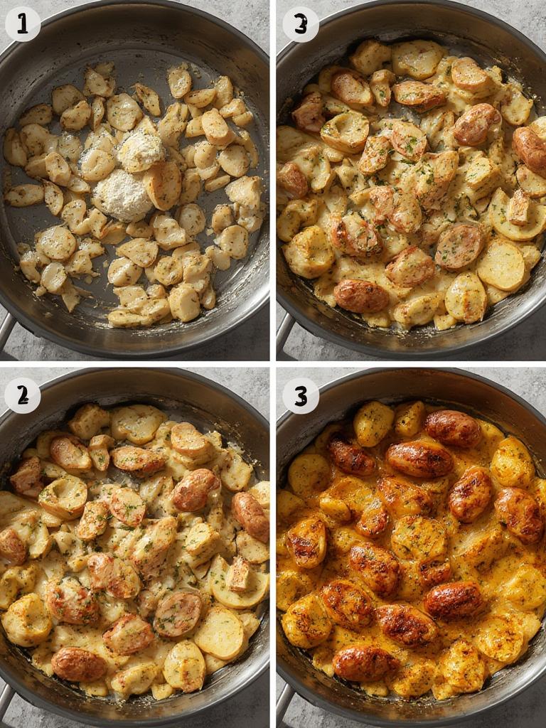 Cheesy Ranch Potatoes and Smoked Sausage 3