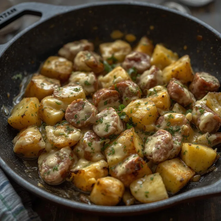 Cheesy Ranch Potatoes and Smoked Sausage