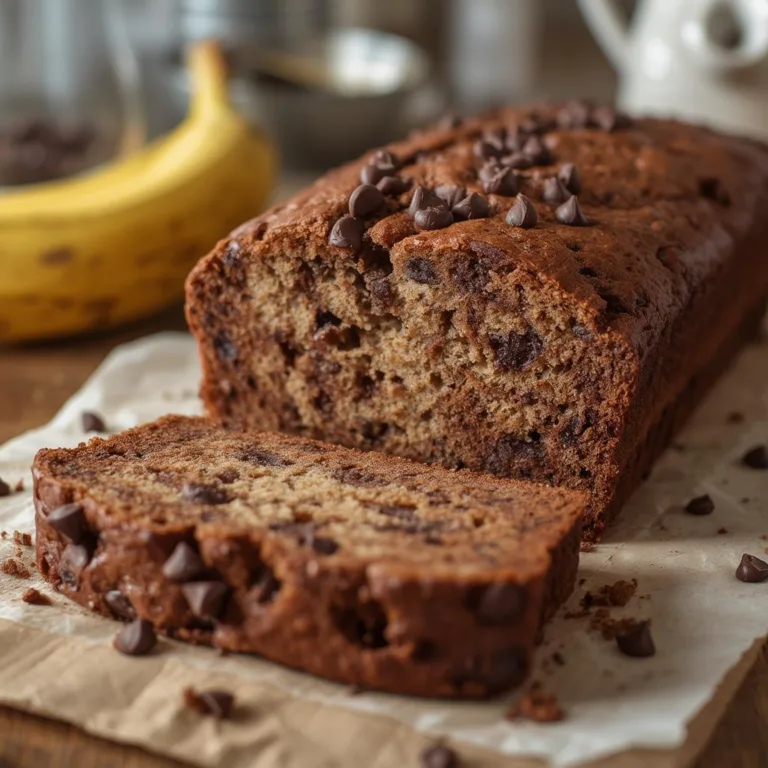 Chocolate Chip Healthy Banana Bread
