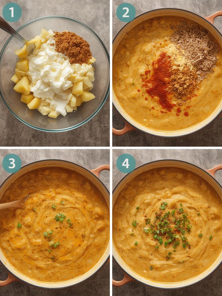 Simmering soup in Dutch oven