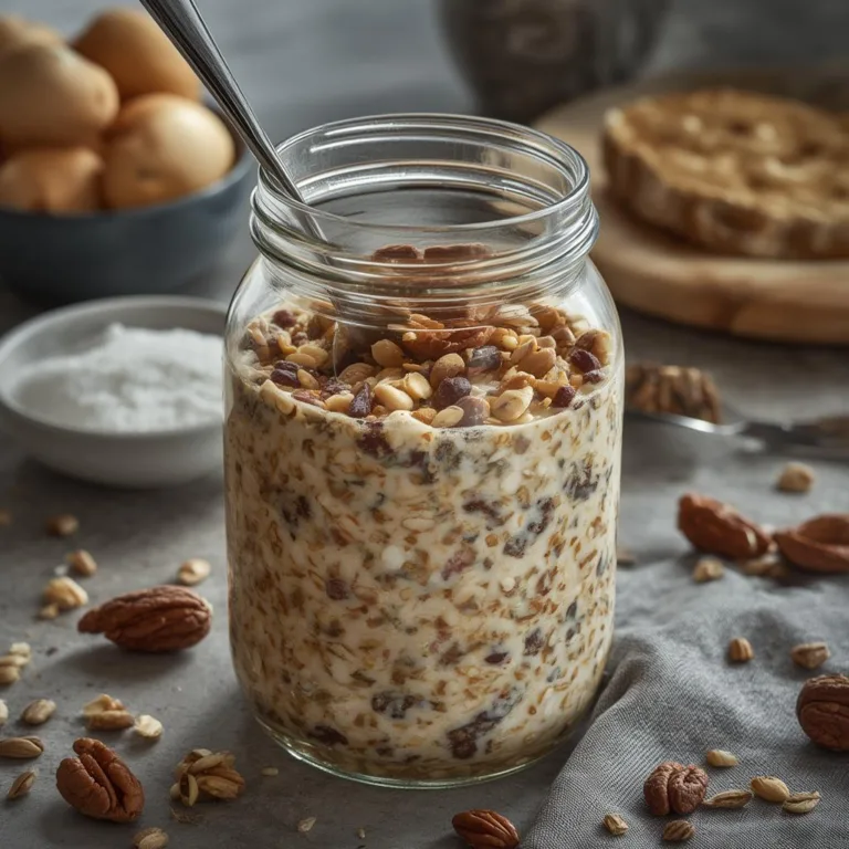 No-cook overnight muesli with nuts and seeds.