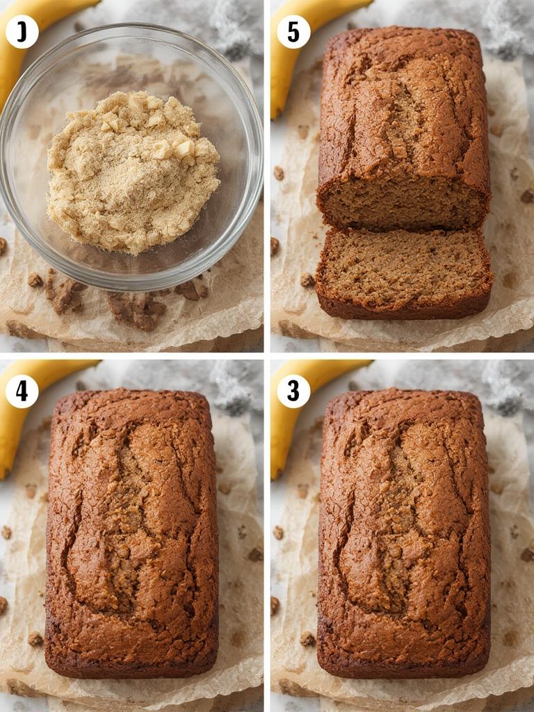 Mixing vegan gluten-free banana bread batter in a bowl