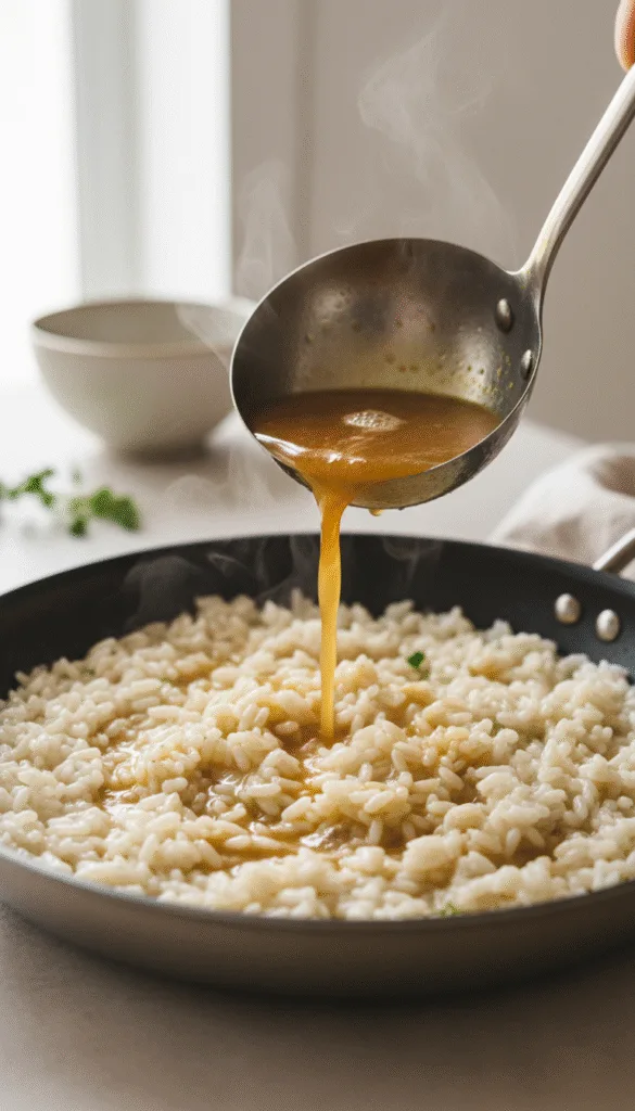 7 Common Risotto Mistakes (And How to Make It Perfectly Creamy Every Time) 3 Original pouring broth 202602232058