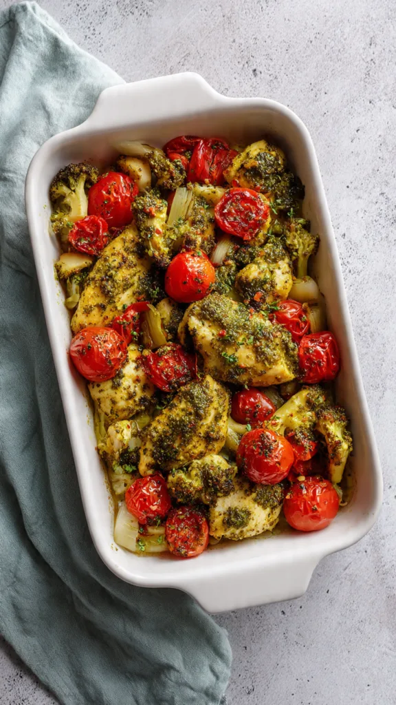 original pesto chicken and vegetables bake pintere